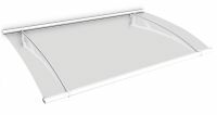 Auvent marquise de porte LT-Line 150 x 95 cm, transparent, fixation blanche